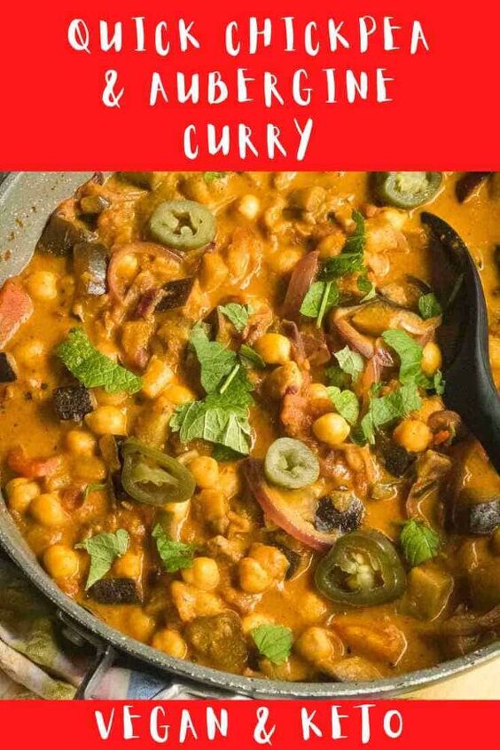 chickpea and aubergine curry recipe vegan keto
