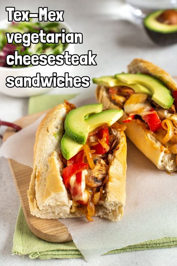 tex mex vegetarian cheesesteak sandwiches