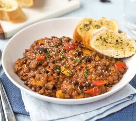 cheesy slow cooker lentils