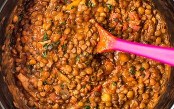 Cheesy Slow Cooker Lentils