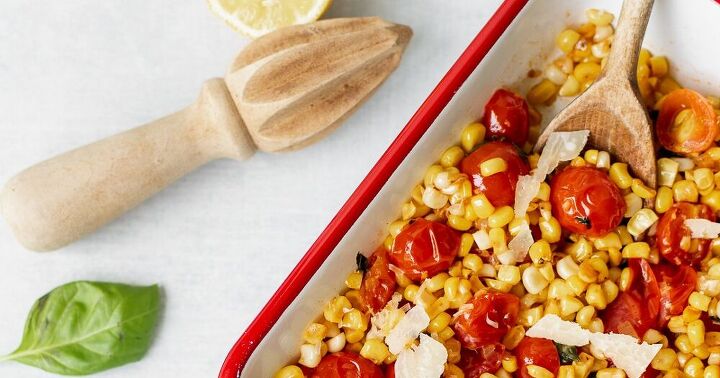 summer saute of corn tomatoes and basil