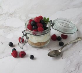 no bake cheesecake in a jar with summer berries