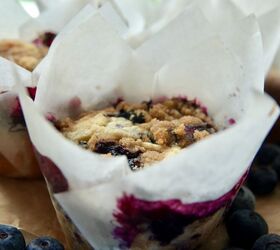 two bowl blueberry streusel muffins