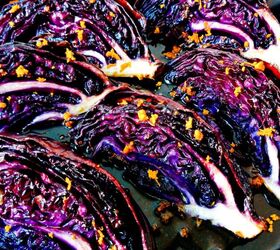 Roasted Red Cabbage Wedges With Orange Dressing