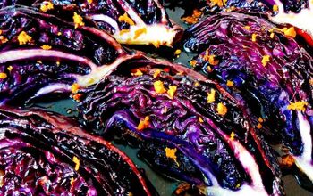 Roasted Red Cabbage Wedges With Orange Dressing