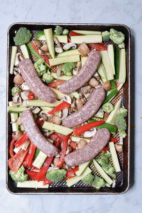sheet pan brats with roasted vegetables