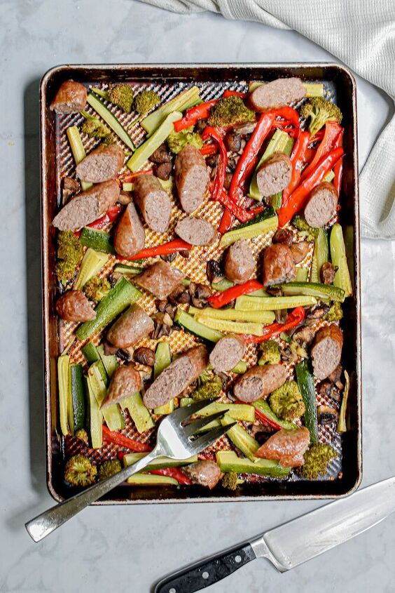 sheet pan brats with roasted vegetables