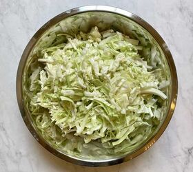 accompaniment salad with cabbage and miso dressing