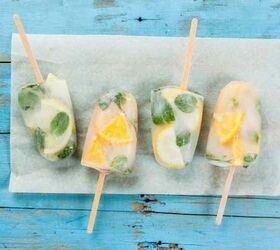 Make these mojito pops without the rum for the kids, or follow the recipe for a special "you" treat