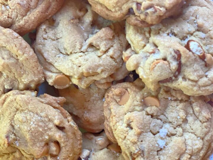 pretzel sea salt cookies with butterscotch and chocolate chips
