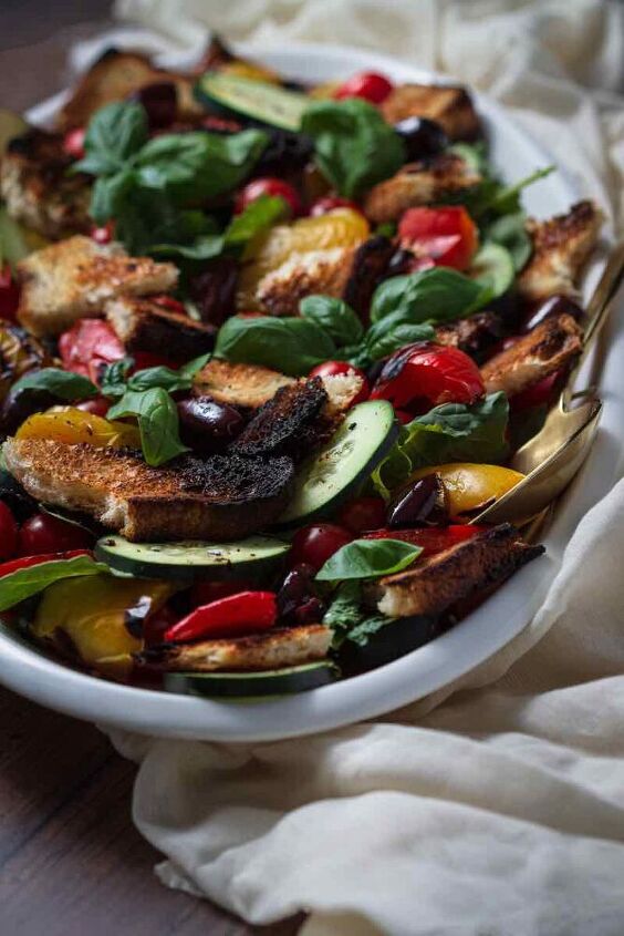 grilled panzanella salad, Grilled Panzanella Salad with low FODMAP dressing