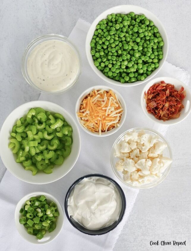 green pea salad with ranch dressing Green Salad with Peas, Green Beans, and Buttermilk Ranch Dressing