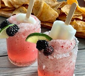 Frozen Blackberry-Lime Margarita With a Popsicle Garnish