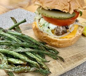 Summer Burger With Green Beans Chips