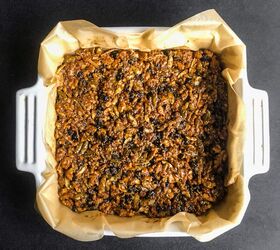 walnut bars, Press into a parchment lined baking dish
