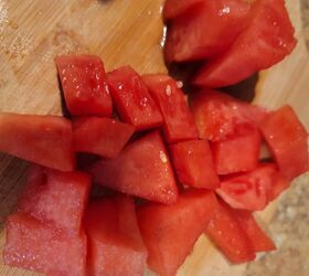 summer salad with watermelon cucumber and mint