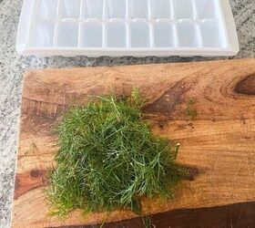 how to have fresh herbs all winter long, Fresh dill ready to be frozen and stored for the winter