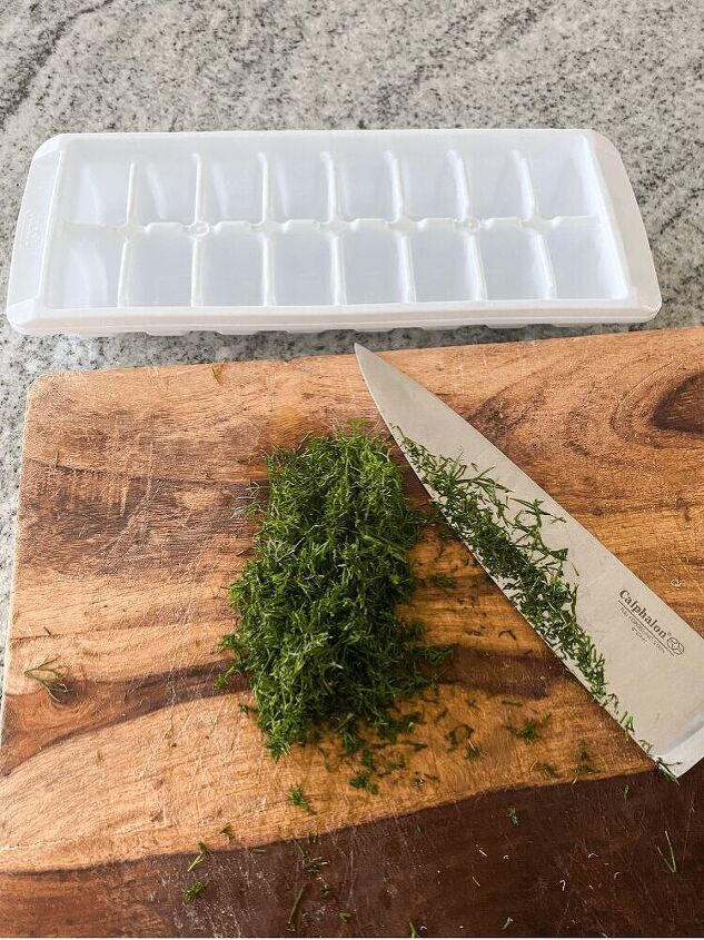 how to have fresh herbs all winter long, Here is the chopped up fresh dill
