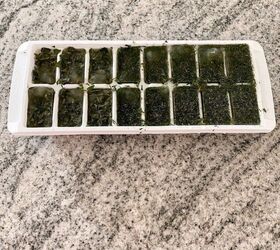 how to have fresh herbs all winter long, After the herbs are frozen in the tray