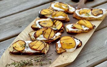 Whipped Ricotta on Crostini With Grilled Peaches