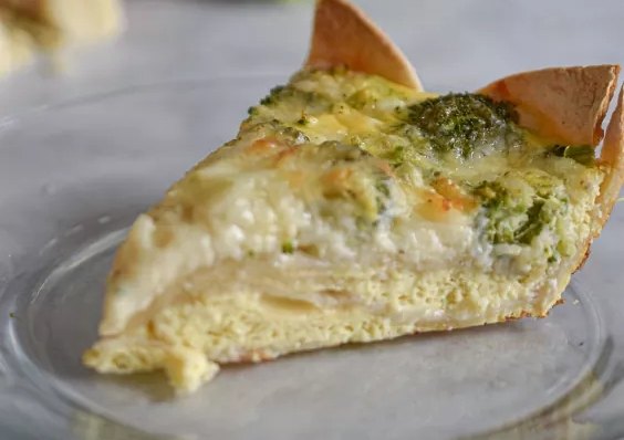 s 12 ways to serve greens to kids, Tortilla Broccoli Cheddar Quiche