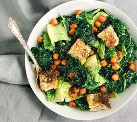 Vegan Caesar Salad With Spiced Chickpeas