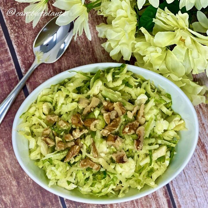 shredded brussels sprouts and apple salad