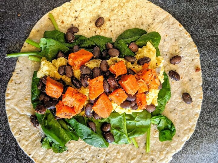 spiced sweet potato black bean breakfast burritos