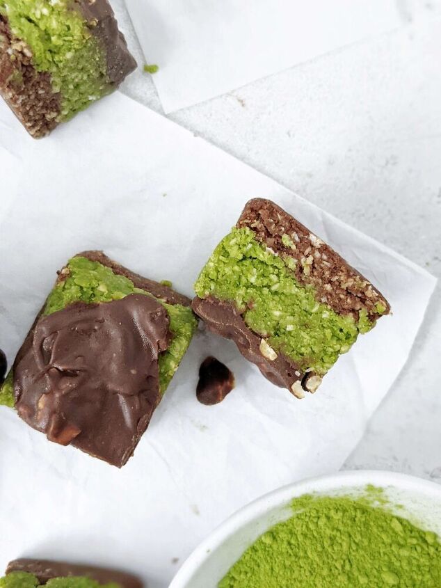 no bake matcha brownie protein bites vegan gluten free