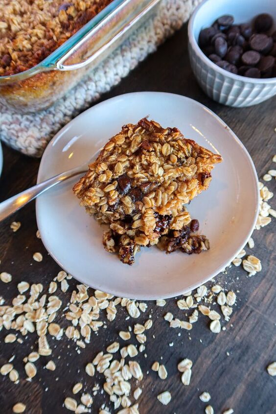 chocolate chip baked oatmeal, A Piece Of Baked Chocolate Chip Oatmeal