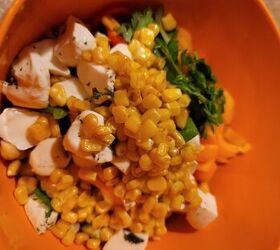 chickpea mozz and corn salad