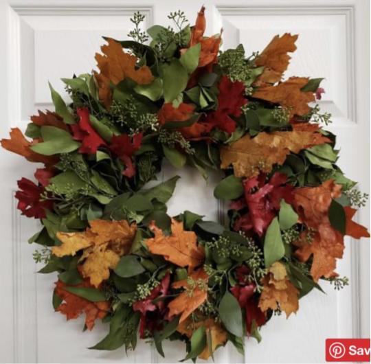how to make quick and easy greenbean almondine, Dried Fall Leaves Wreath