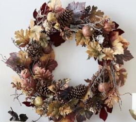 how to make quick and easy greenbean almondine, Pomegranate and Pinecone Wreath
