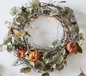 how to make quick and easy greenbean almondine, Natural Pumpkin Fall Wreath