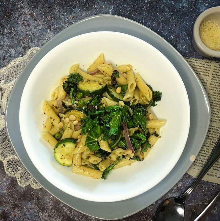 green veg pesto pasta
