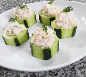 s 10 delicious mayo free chicken salads, Greek Chicken Salad Cucumber Bites