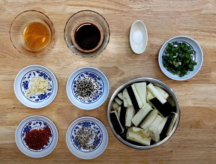 gaji namul korean steamed eggplant banchan