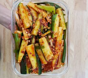 Hobak Kimchi (Korean Spicy Fermented Zucchini)