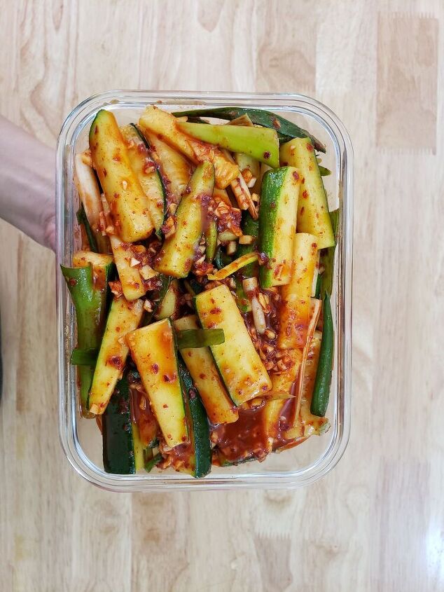 hobak kimchi korean spicy fermented zucchini
