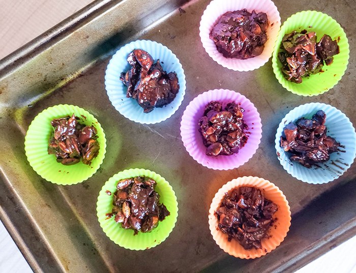 almond nuggets in dark chocolate