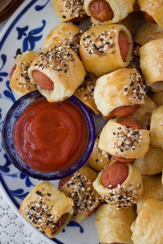puff pastry pigs in a blanket, SO GOOD with traditional ketchup as a dip