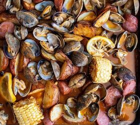 s 12 seafood dishes to enjoy on summer vacation, Sheet Pan Clam Bake