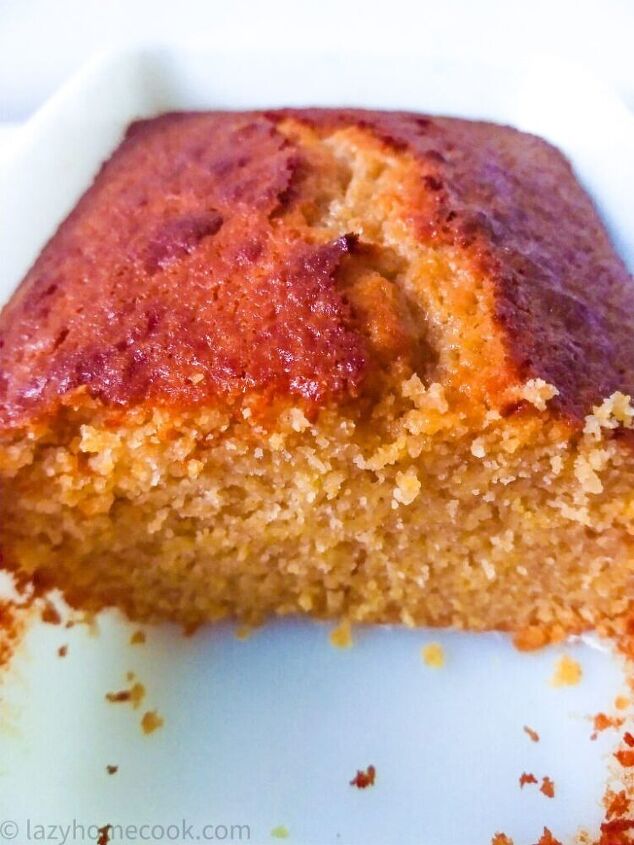sweet polenta cake with red lentils and apricot jam loaf cake
