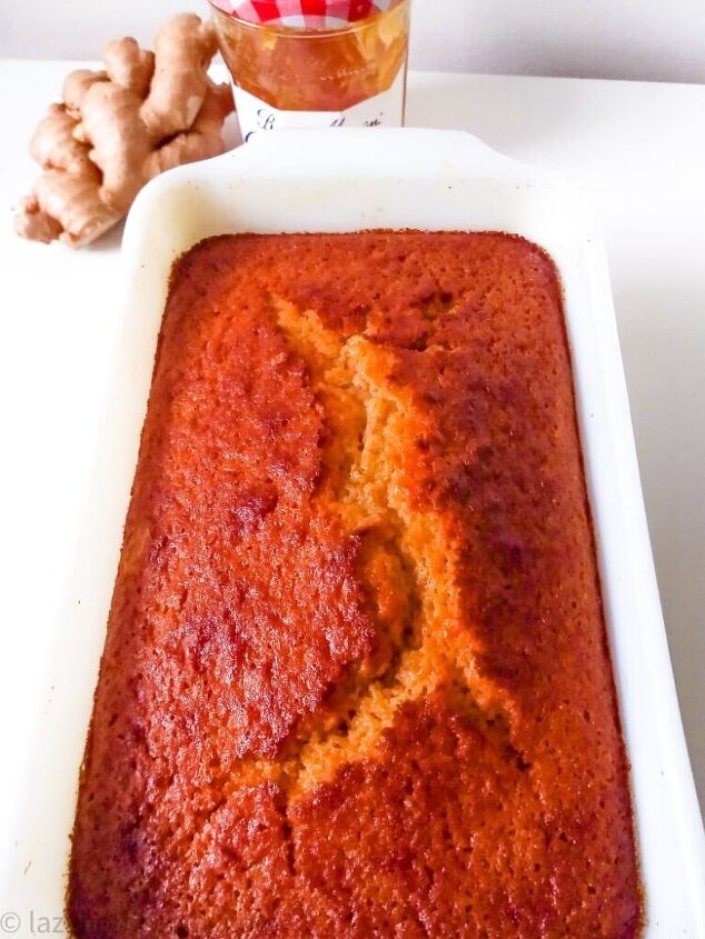 sweet polenta cake with red lentils and apricot jam loaf cake