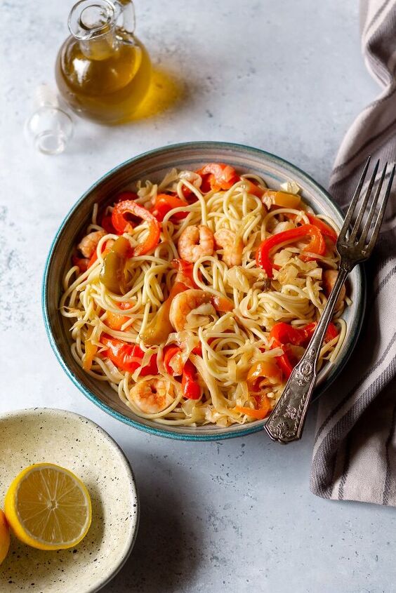shrimp pasta with vegetables