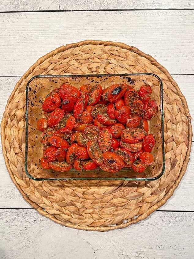 pesto quinoa with italian roasted tomatoes, Roasted tomatoes right out of the oven