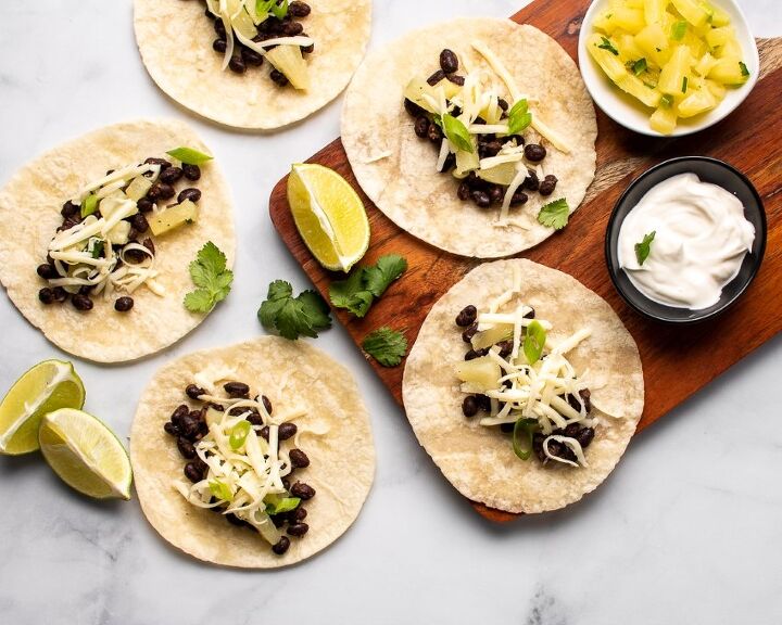 black bean tacos with pineapple salsa