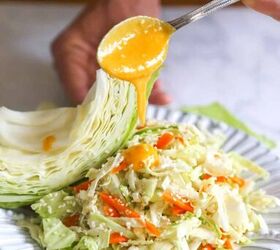 detox cabbage and carrot salad with ginger miso dressing vegan