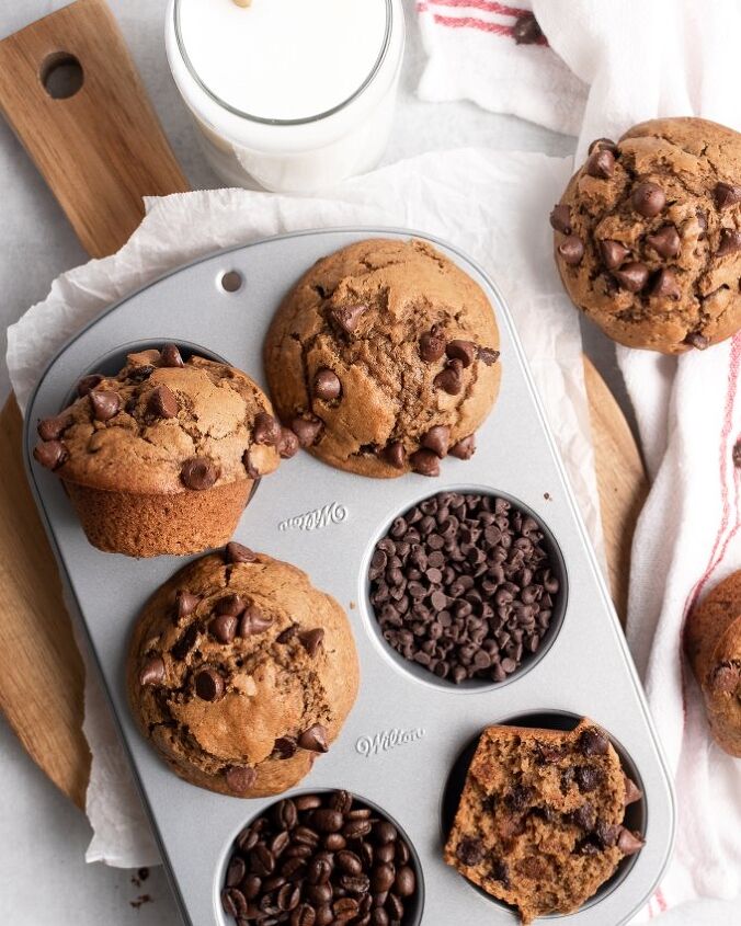 bakery style chocolate chip coffee muffins