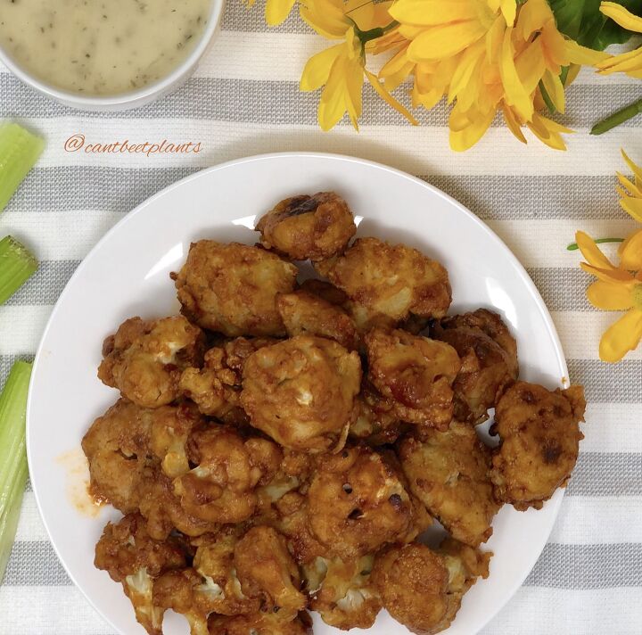 orange scented barbecue cauliflower wings